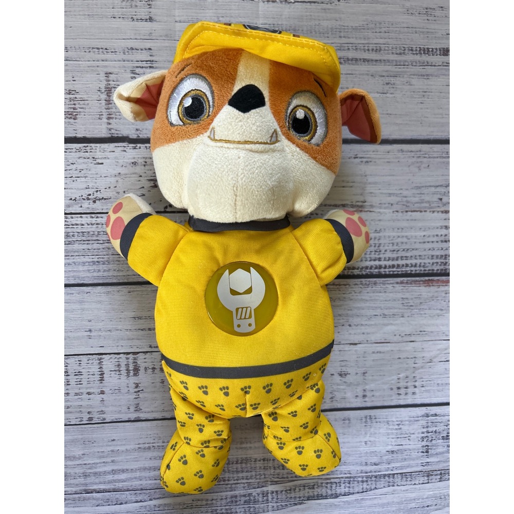 Paw Patrol Snuggle Up Pup Rubble Doll Night Light Musical Lullaby Plush. Works!